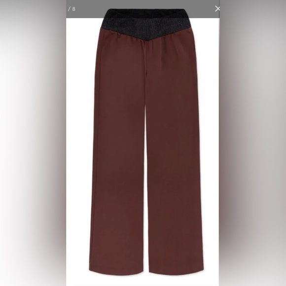 WeWoreWhat NWT Revolve Low Rise V Pant Suiting Twill in Cacao/Black - Picture 5 of 8